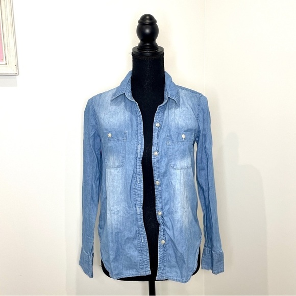 MUDDJeans Long Sleeve Blue Button Up - Picture 1 of 8